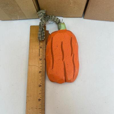 Autumn Fall Seasonal Painted Wood Pumpkins & Leaves for Decor or Crafts