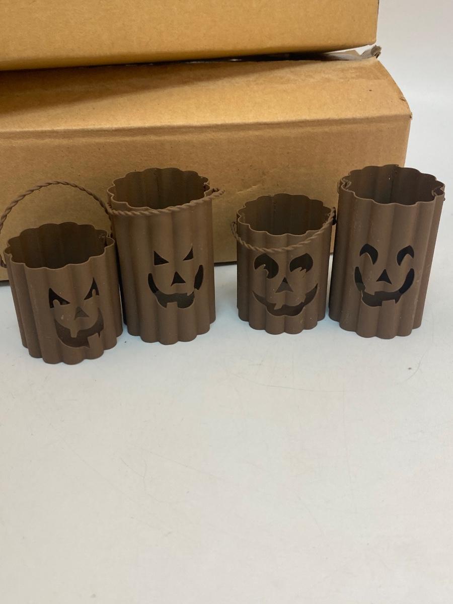 Miniature Metal JackoLantern Candle Holder Luminaries
