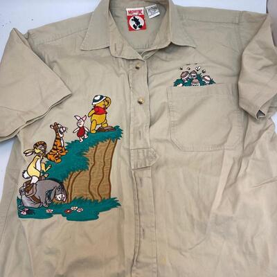 Winnie the Pooh and Friends Embroidered Safari Shirt Size Small