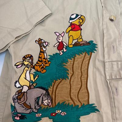 Winnie the Pooh and Friends Embroidered Safari Shirt Size Small