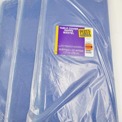 SET OF 6 BLUE PAPER TABLE CLOTHS