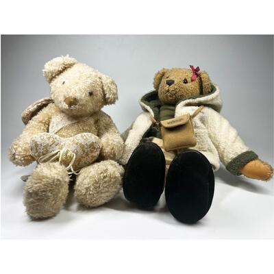 Pair of Plush Teddy Bear Stuffed Animals