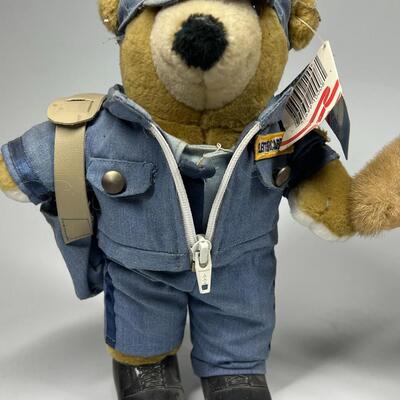 Pair of Plush Teddy Bear Dolls USPS Postal Worker Mailman & Handyman