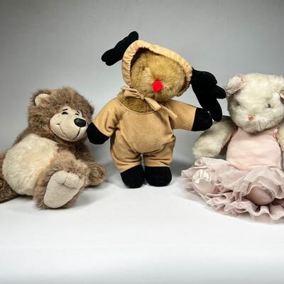 Lot of 3 Small Teddy Bear Plush Stuffed Animals