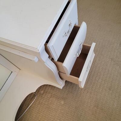 Vintage Stanley Furniture White Make Up Vanity Dressing Mirror Table LOCAL PICK-UP ANAHEIM