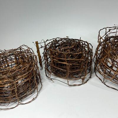 Rustic Twig Wire Spools for Crafts and Decor