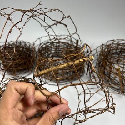 Rustic Twig Wire Spools for Crafts and Decor