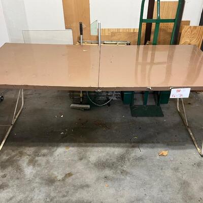 Folding metal table