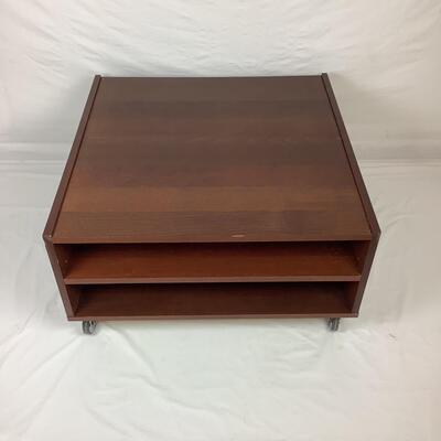 3013 Ikea Boksel Wood Coffee Table w/Wheels