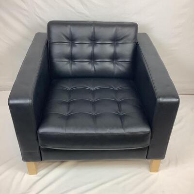 3020 IKEA Black Faux Leather Arm Chair