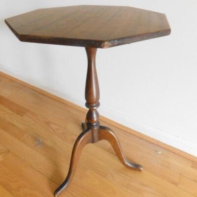 Octagonal Wood Finish Side Table