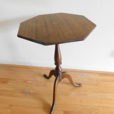 Octagonal Wood Finish Side Table