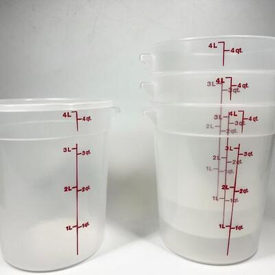 Lot of Cambro 4 Liter Plastic Food Storage Containers