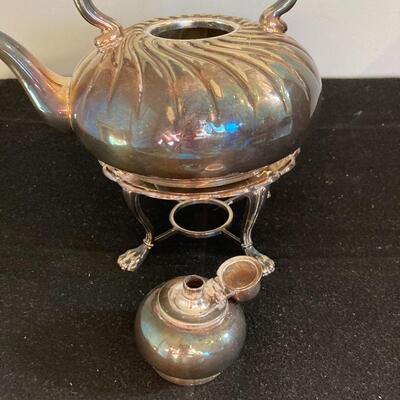Gorham Soldered Silver Antique Teapot and Stand