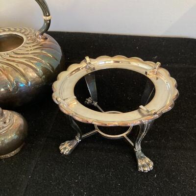 Gorham Soldered Silver Antique Teapot and Stand