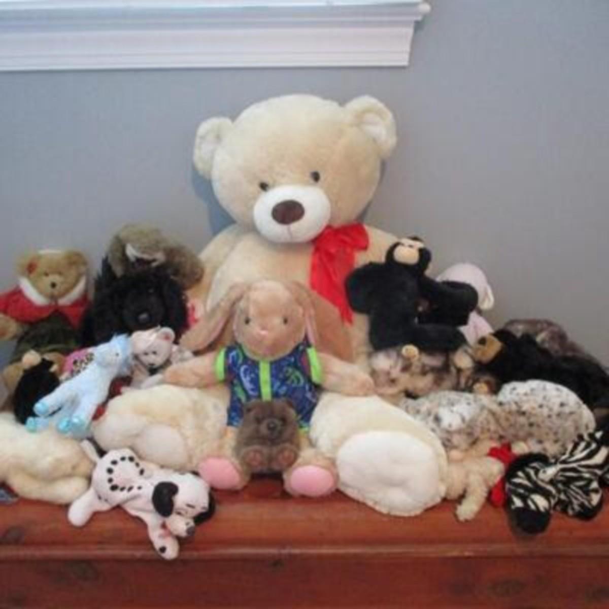 Large Assortment of Stuffed Animals Many of Which are Collector's Items