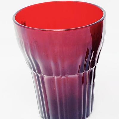 VINTAGE MID-CENTURY RUBY RED DRINKING GLASSES