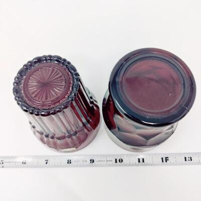 VINTAGE MID-CENTURY RUBY RED DRINKING GLASSES