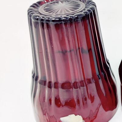 VINTAGE MID-CENTURY RUBY RED DRINKING GLASSES