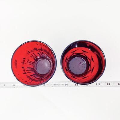 VINTAGE MID-CENTURY RUBY RED DRINKING GLASSES