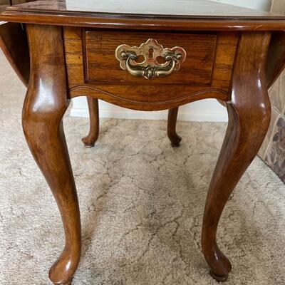 Ashley drop leaf side tables with small drawer