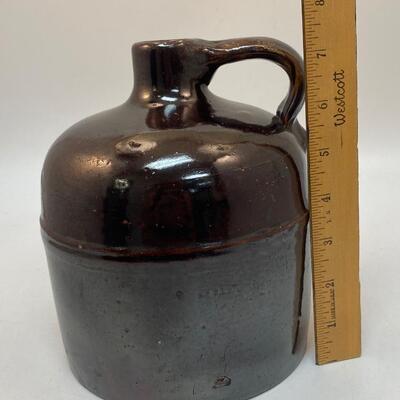 Small Heavy Vintage Brown Pottery Jug Bottle