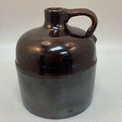 Small Heavy Vintage Brown Pottery Jug Bottle