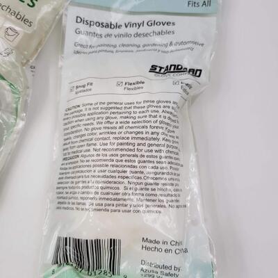 NEW PACKAGES OF VINYL GLOVES