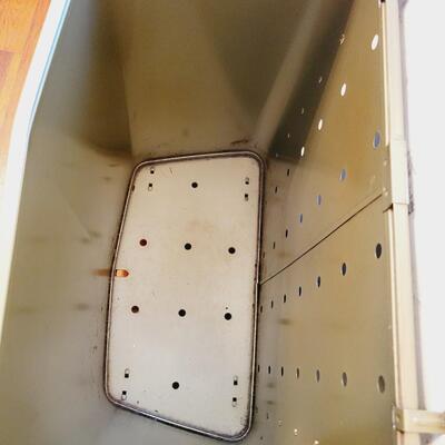 MID-CENTURY WHITE CLOTHES HAMPER