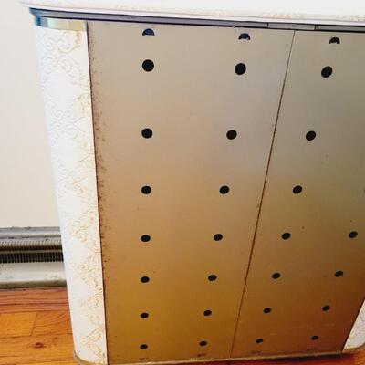 MID-CENTURY WHITE CLOTHES HAMPER
