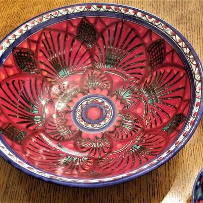 Lot #102  Ceramica LA Maga Center Bowl with 5 matching smaller bowls