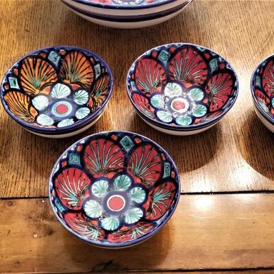 Lot #102  Ceramica LA Maga Center Bowl with 5 matching smaller bowls