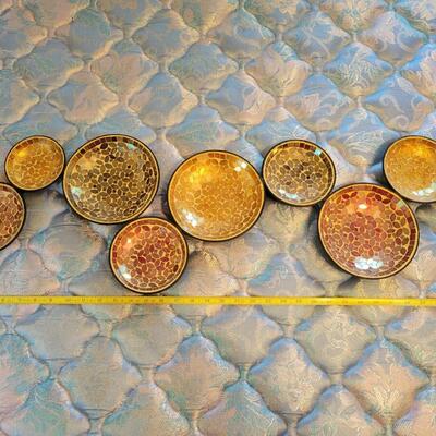 MOSAIC TILE W/ METAL BACKDROP WALL ART