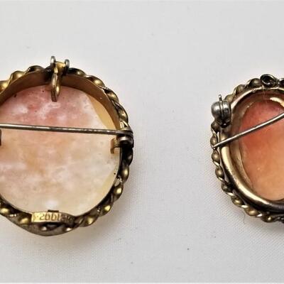 Lot #103  Lot of 2 vintage Gold filled Shell Cameos