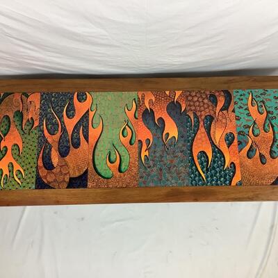 3066 Unique Solid Wood Modern Handmade Painted Table Signed By Artist