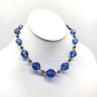 Beautiful Blue Glass Vintage Necklace