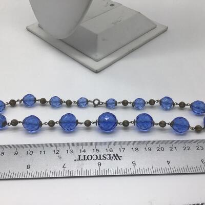 Beautiful Blue Glass Vintage Necklace