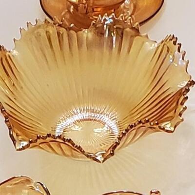 Vintage Marigold Amber Glass DIshes