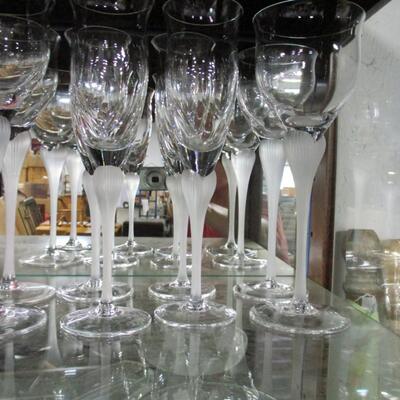 Vintage Frosted Lily Wine Glasses
