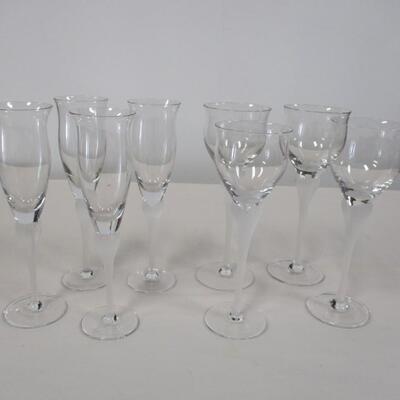Vintage Frosted Lily Wine Glasses