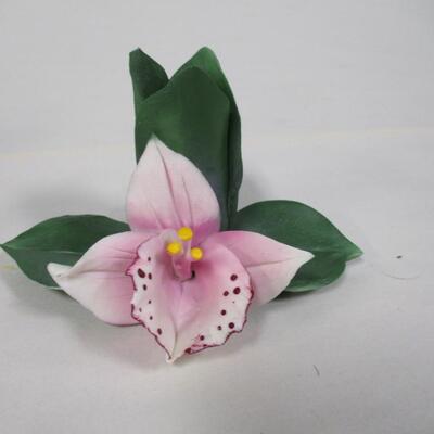 Pink CAPODIMONTE Carlo Savastano Italian Hand Sculpted Porcelain Orchid