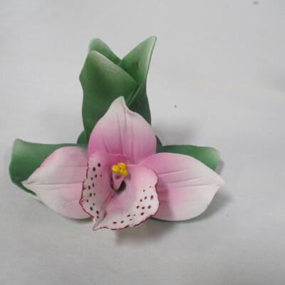 Pink CAPODIMONTE Carlo Savastano Italian Hand Sculpted Porcelain Orchid