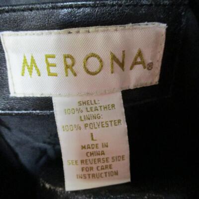 Merona Leather Jacket Size Large