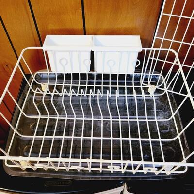WIRE DISH DRYING RACK W/ EXTRAS