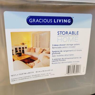 GRACIOUS LIVING 3 DEEP DRAWER STORAGE SYSTEM 3 PC