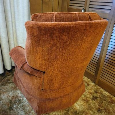 VINTAGE LAZY BOY BURNT ORANGE SWIVEL ROCKER