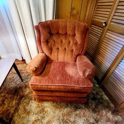 VINTAGE LAZY BOY BURNT ORANGE SWIVEL ROCKER