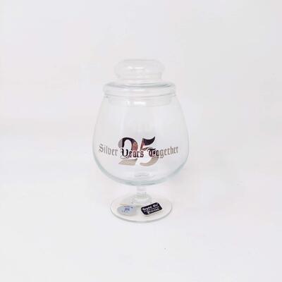 CELEBRATE 25 YEARS TOGETHER BRANDY AND LID GLASS