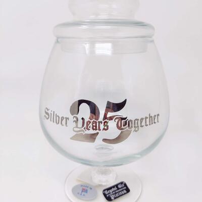 CELEBRATE 25 YEARS TOGETHER BRANDY AND LID GLASS