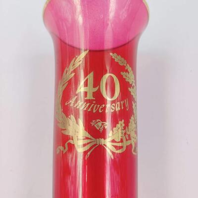 CELEBRATE 40 YEARS W/ PRETTY RED VASE